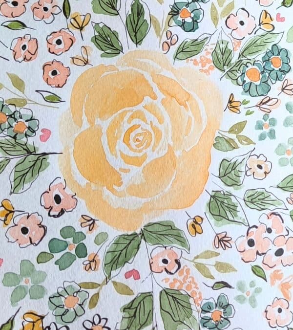 Bullet Journal Blumen malen: Florales Mixed-Media-Layout mit Aquarell Schritt für Schritt