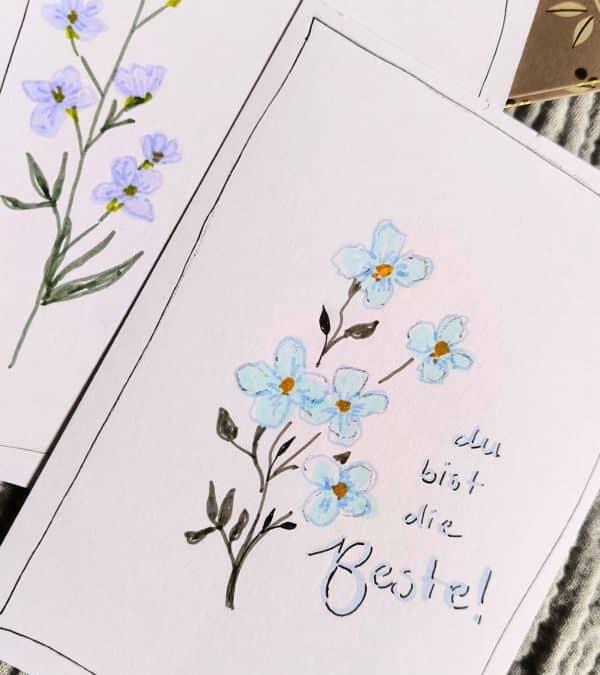 Muttertagskarte selber machen: 3 florale Ideen mit Anleitung