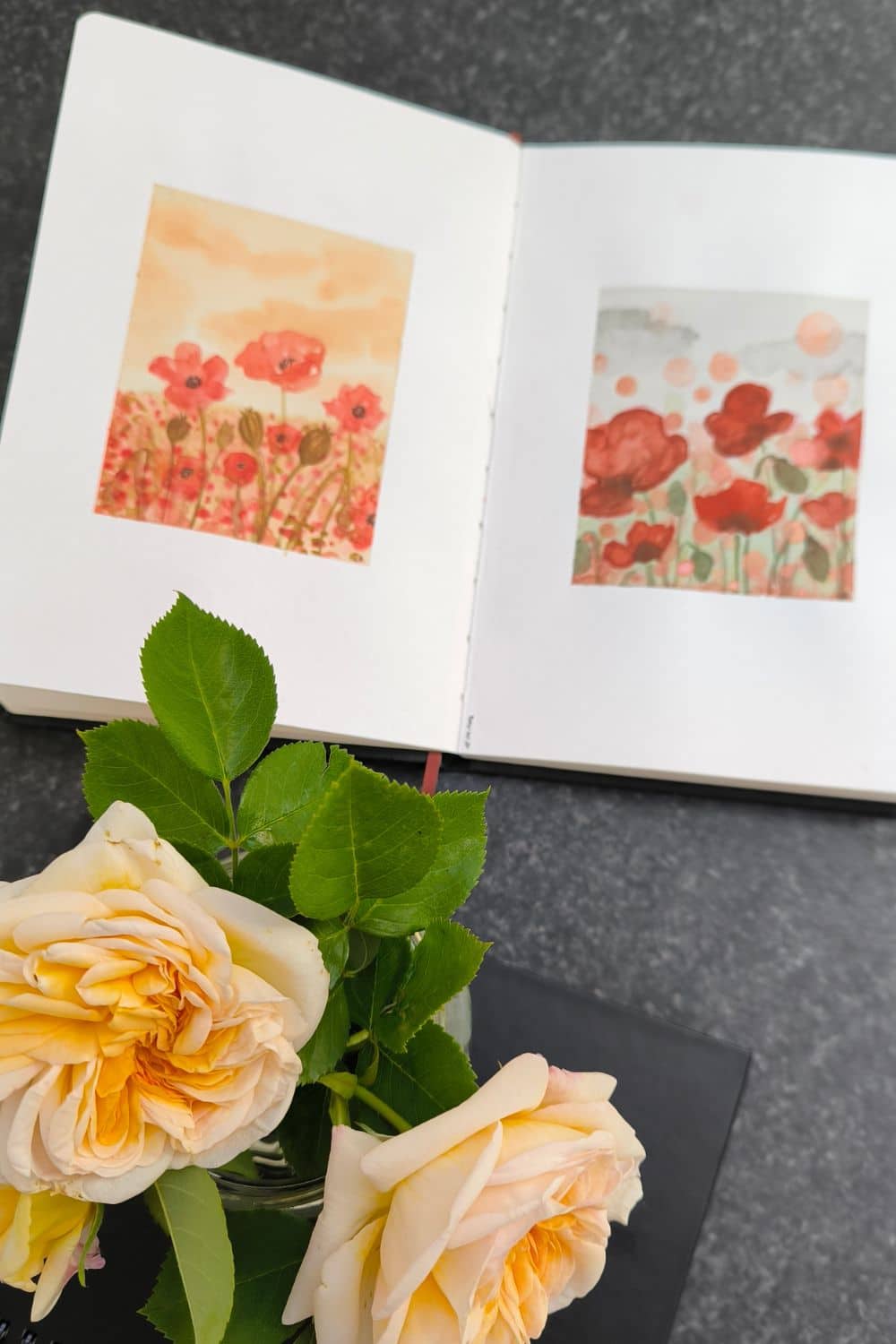 Mohnblumen Aquarell malen: Zwei Versionen – klassisch und expressiv im Vergleich