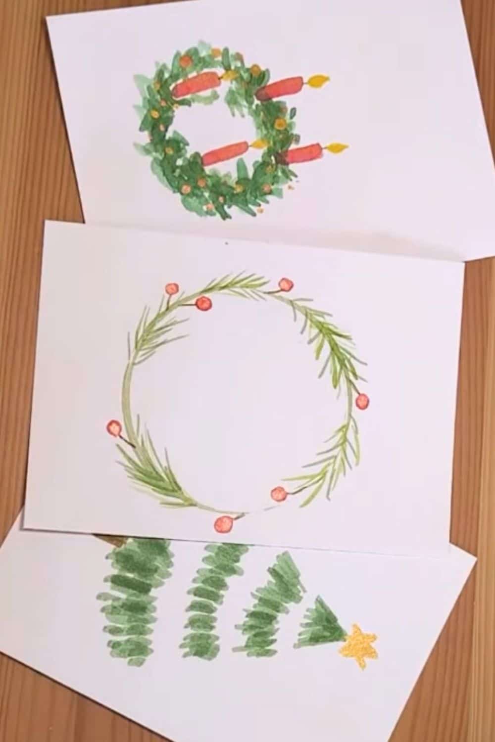 Weihnachtskarten selber machen: Aquarell und Glitzer Karten